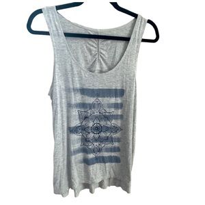 Gaiam Yoga Tank, gray with Graphic Print - L